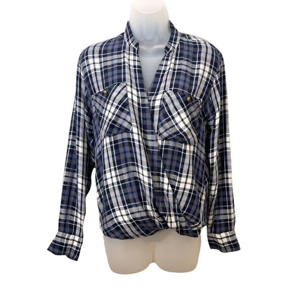 Ralph Lauren Long Sleeve checked Blouse, Size M - Blue and White - Picture 3 of 3